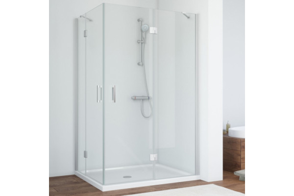 Душевой уголок Vegas Glass AFA-F 120*80 07 01 R профиль матовый хром, стекло прозрачное, прямоугольный, двери распашные