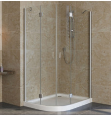 Душевой уголок Vegas Glass AFS-F Lux 110*100 07 01 R профиль матовый хром, стекло прозрачное, прямоугольный-асимметричный, двери распашные