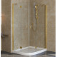 Душевой уголок Vegas Glass AFS-F Lux 110*100 09 01 R профиль золото, стекло прозрачное, прямоугольный-асимметричный, двери распашные