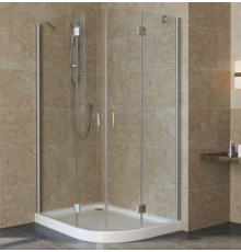 Душевой уголок Vegas Glass AFS-F Lux 120*80 07 01 L профиль матовый хром, стекло прозрачное, прямоугольный-асимметричный, двери распашные