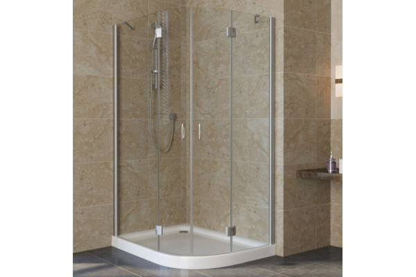 Душевой уголок Vegas Glass AFS-F Lux 120*80 07 01 L профиль матовый хром, стекло прозрачное, прямоугольный-асимметричный, двери распашные