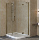 Душевой уголок Vegas Glass AFS-F Lux 120*80 05 01 L профиль бронза, стекло прозрачное, прямоугольный-асимметричный, двери распашные