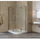 Душевой уголок Vegas Glass AFS-F Lux 120*80 05 01 L профиль бронза, стекло прозрачное, прямоугольный-асимметричный, двери распашные