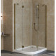 Душевой уголок Vegas Glass AFS-F Lux 120*80 05 01 R профиль бронза, стекло прозрачное, прямоугольный-асимметричный, двери распашные