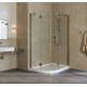 Душевой уголок Vegas Glass AFS-F Lux 120*80 05 01 R профиль бронза, стекло прозрачное, прямоугольный-асимметричный, двери распашные