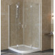 Душевой уголок Vegas Glass AFS-F Lux 120*80 01 01 L профиль белый, стекло прозрачное, прямоугольный-асимметричный, двери распашные