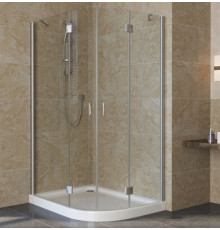 Душевой уголок Vegas Glass AFS-F Lux 120*90 07 01 L профиль матовый хром, стекло прозрачное, прямоугольный-асимметричный, двери распашные