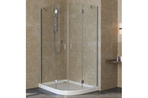 Душевой уголок Vegas Glass AFS-F Lux 120*90 07 01 L профиль матовый хром, стекло прозрачное, прямоугольный-асимметричный, двери распашные