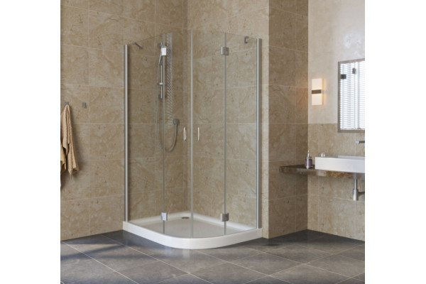 Душевой уголок Vegas Glass AFS-F Lux 120*90 07 01 L профиль матовый хром, стекло прозрачное, прямоугольный-асимметричный, двери распашные