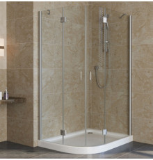 Душевой уголок Vegas Glass AFS-F Lux 120*90 07 01 R профиль матовый хром, стекло прозрачное, прямоугольный-асимметричный, двери распашные