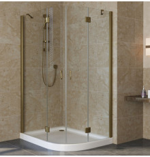 Душевой уголок Vegas Glass AFS-F Lux 120*90 05 01 L профиль бронза, стекло прозрачное, прямоугольный-асимметричный, двери распашные