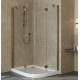Душевой уголок Vegas Glass AFS-F Lux 120*90 05 01 L профиль бронза, стекло прозрачное, прямоугольный-асимметричный, двери распашные