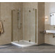 Душевой уголок Vegas Glass AFS-F Lux 120*90 05 01 L профиль бронза, стекло прозрачное, прямоугольный-асимметричный, двери распашные