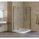 Душевой уголок Vegas Glass AFS-F Lux 120*90 05 01 R профиль бронза, стекло прозрачное, прямоугольный-асимметричный, двери распашные