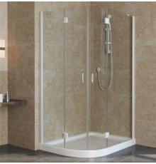 Душевой уголок Vegas Glass AFS-F Lux 120*90 01 01 R профиль белый, стекло прозрачное, прямоугольный-асимметричный, двери распашные