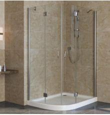 Душевой уголок Vegas Glass AFS-F Lux 120*100 08 01 R профиль глянцевый хром, стекло прозрачное, прямоугольный-асимметричный, двери распашные