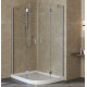 Душевой уголок Vegas Glass AFS-F Lux 120*100 07 01 L профиль матовый хром, стекло прозрачное, прямоугольный-асимметричный, двери распашные