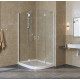 Душевой уголок Vegas Glass AFS-F Lux 100*90 01 01 L профиль белый, стекло прозрачное, прямоугольный-асимметричный, двери распашные