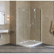 Душевой уголок Vegas Glass AFS-F Lux 100*90 01 01 R профиль белый, стекло прозрачное, прямоугольный-асимметричный, двери распашные