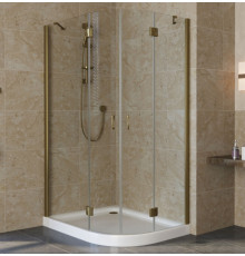 Душевой уголок Vegas Glass AFS-F Lux 100*90 05 01 L профиль бронза, стекло прозрачное, прямоугольный-асимметричный, двери распашные