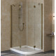 Душевой уголок Vegas Glass AFS-F Lux 100*90 05 01 L профиль бронза, стекло прозрачное, прямоугольный-асимметричный, двери распашные