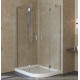 Душевой уголок Vegas Glass AFS-F Lux 100*90 07 01 L профиль матовый хром, стекло прозрачное, прямоугольный-асимметричный, двери распашные
