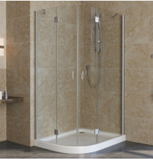Душевой уголок Vegas Glass AFS-F Lux 100*90 07 01 R профиль матовый хром, стекло прозрачное, прямоугольный-асимметричный, двери распашные