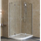 Душевой уголок Vegas Glass AFS-F Lux 100*90 07 01 R профиль матовый хром, стекло прозрачное, прямоугольный-асимметричный, двери распашные