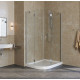 Душевой уголок Vegas Glass AFS-F Lux 100*90 07 01 R профиль матовый хром, стекло прозрачное, прямоугольный-асимметричный, двери распашные