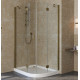 Душевой уголок Vegas Glass AFS-F Lux 110*80 05 01 L профиль бронза, стекло прозрачное, прямоугольный-асимметричный, двери распашные