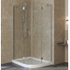 Душевой уголок Vegas Glass AFS-F Lux 110*80 07 01 L профиль матовый хром, стекло прозрачное, прямоугольный-асимметричный, двери распашные