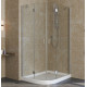 Душевой уголок Vegas Glass AFS-F Lux 110*80 07 01 R профиль матовый хром, стекло прозрачное, прямоугольный-асимметричный, двери распашные