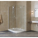 Душевой уголок Vegas Glass AFS-F Lux 110*90 01 01 L профиль белый, стекло прозрачное, прямоугольный-асимметричный, двери распашные