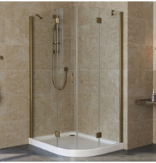 Душевой уголок Vegas Glass AFS-F Lux 110*90 05 01 L профиль бронза, стекло прозрачное, прямоугольный-асимметричный, двери распашные