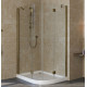Душевой уголок Vegas Glass AFS-F Lux 110*90 05 01 L профиль бронза, стекло прозрачное, прямоугольный-асимметричный, двери распашные