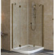 Душевой уголок Vegas Glass AFS-F Lux 110*90 05 01 R профиль бронза, стекло прозрачное, прямоугольный-асимметричный, двери распашные