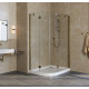 Душевой уголок Vegas Glass AFS-F Lux 110*90 05 01 R профиль бронза, стекло прозрачное, прямоугольный-асимметричный, двери распашные