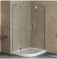 Душевой уголок Vegas Glass AFS-F Lux 110*90 07 01 R профиль матовый хром, стекло прозрачное, прямоугольный-асимметричный, двери распашные