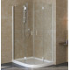 Душевой уголок Vegas Glass AFS-F Lux 110*100 01 01 L профиль белый, стекло прозрачное, прямоугольный-асимметричный, двери распашные