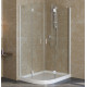 Душевой уголок Vegas Glass AFS-F Lux 110*100 01 01 R профиль белый, стекло прозрачное, прямоугольный-асимметричный, двери распашные
