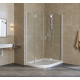 Душевой уголок Vegas Glass AFS-F Lux 110*100 01 01 R профиль белый, стекло прозрачное, прямоугольный-асимметричный, двери распашные
