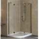 Душевой уголок Vegas Glass AFS-F Lux 110*100 05 01 R профиль бронза, стекло прозрачное, прямоугольный-асимметричный, двери распашные