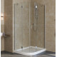 Душевой уголок Vegas Glass AFS-F Lux 100*80 07 01 R профиль матовый хром, стекло прозрачное, прямоугольный-асимметричный, двери распашные