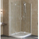 Душевой уголок Vegas Glass AFS-F Lux 100*80 01 01 R профиль белый, стекло прозрачное, прямоугольный-асимметричный, двери распашные