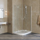 Душевой уголок Vegas Glass AFS-F Lux 100*80 01 01 R профиль белый, стекло прозрачное, прямоугольный-асимметричный, двери распашные