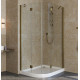 Душевой уголок Vegas Glass AFS-F Lux 100*80 05 01 R профиль бронза, стекло прозрачное, прямоугольный-асимметричный, двери распашные