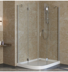 Душевой уголок Vegas Glass AFS-F Lux 120*100 07 01 R профиль матовый хром, стекло прозрачное, прямоугольный-асимметричный, двери распашные