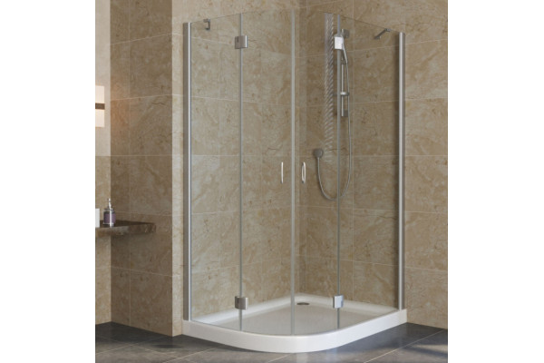 Душевой уголок Vegas Glass AFS-F Lux 120*100 07 01 R профиль матовый хром, стекло прозрачное, прямоугольный-асимметричный, двери распашные