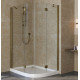 Душевой уголок Vegas Glass AFS-F Lux 120*100 05 01 L профиль бронза, стекло прозрачное, прямоугольный-асимметричный, двери распашные