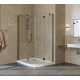 Душевой уголок Vegas Glass AFS-F Lux 120*100 05 01 L профиль бронза, стекло прозрачное, прямоугольный-асимметричный, двери распашные